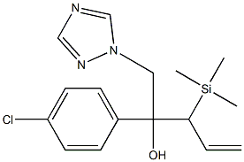 1-(4-クロロフェニル)-1-[1-(トリメチルシリル)-2-プロペニル]-2-(1H-1,2,4-トリアゾール-1-イル)エタノール 化学構造式