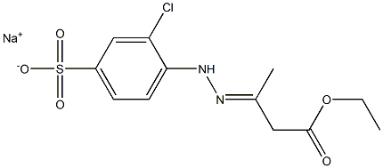 3-Chloro-4-[N'-(2-ethoxycarbonyl-1-methylethylidene)hydrazino]benzenesulfonic acid sodium salt,,结构式