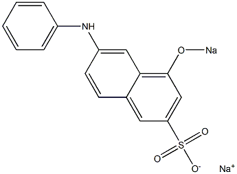 6-アニリノ-4-ソジオオキシ-2-ナフタレンスルホン酸ナトリウム 化学構造式