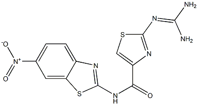 2-(Diaminomethyleneamino)-N-(6-nitro-2-benzothiazolyl)thiazole-4-carboxamide 结构式