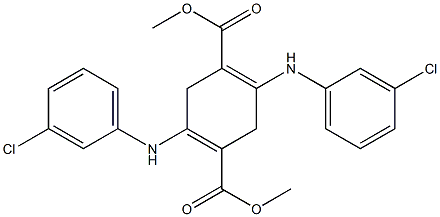 2,5-Bis(3-chloroanilino)-3,6-dihydroterephthalic acid dimethyl ester,,结构式