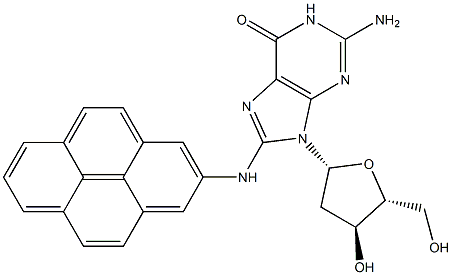 N-(2'-Deoxyguanosin-8-yl)pyren-2-amine Structure