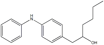 4-(2-ヒドロキシヘキシル)フェニルフェニルアミン 化学構造式