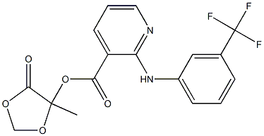 2-[(3-Trifluoromethylphenyl)amino]pyridine-3-carboxylic acid 5-methyl-4-oxo-1,3-dioxolan-5-yl ester,,结构式