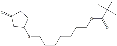 ピバル酸[(Z)-7-[(3-オキソシクロペンチル)チオ]-5-ヘプテニル] 化学構造式