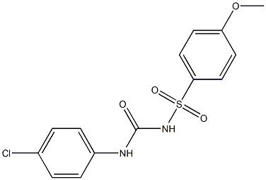 1-(4-クロロフェニル)-3-(4-メトキシフェニルスルホニル)尿素 化学構造式