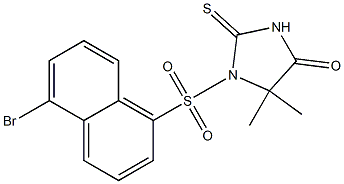 5,5-Dimethyl-2-thioxo-1-[(5-bromo-1-naphtyl)sulfonyl]imidazolidin-4-one 结构式