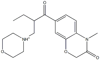 4-[2-[(3,4-Dihydro-4-methyl-3-oxo-2H-1,4-benzoxazin)-7-ylcarbonyl]butyl]morpholinium Structure