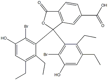 1,1-Bis(6-bromo-2,3-diethyl-5-hydroxyphenyl)-1,3-dihydro-3-oxoisobenzofuran-6-carboxylic acid Struktur