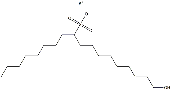 18-Hydroxyoctadecane-9-sulfonic acid potassium salt,,结构式