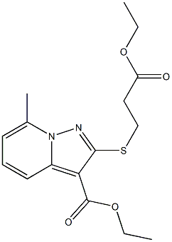 2-[[2-(Ethoxycarbonyl)ethyl]thio]-7-methylpyrazolo[1,5-a]pyridine-3-carboxylic acid ethyl ester Structure