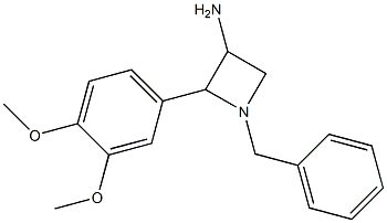 1-Benzyl-2-(3,4-dimethoxyphenyl)-3-azetidinamine Struktur