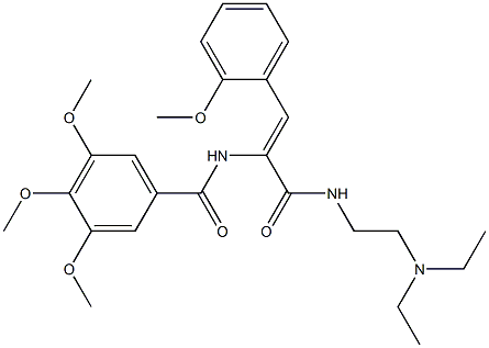 N-[2-(Diethylamino)ethyl]-3-(2-methoxyphenyl)-2-(3,4,5-trimethoxybenzoylamino)-2-propenamide,,结构式