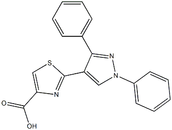 2-(5-Phenyl-2-phenyl-2H-pyrazol-4-yl)thiazole-4-carboxylic acid,,结构式