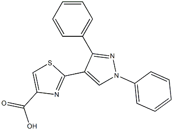 2-(5-Phenyl-2-phenyl-2H-pyrazol-4-yl)thiazole-4-carboxylic acid Struktur