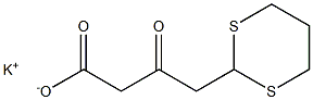 3-オキソ-4-(1,3-ジチアン-2-イル)酪酸カリウム 化学構造式