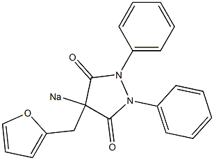 4-Furfuryl-1,2-diphenyl-4-sodio-3,5-pyrazolidinedione Struktur