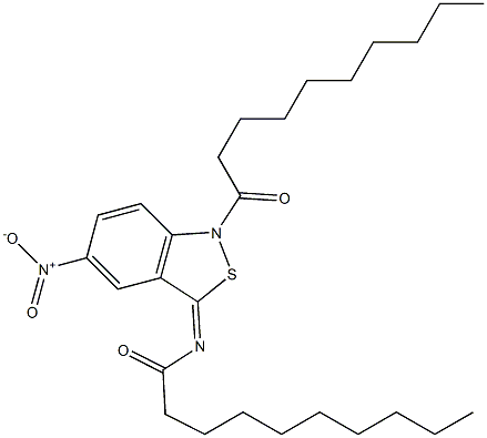 5-Nitro-1-decanoyl-3(1H)-decanoylimino-2,1-benzisothiazole Structure