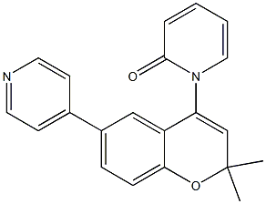 6-(4-Pyridyl)-4-(2-oxo-1,2-dihydropyridine-1-yl)-2,2-dimethyl-2H-1-benzopyran,,结构式