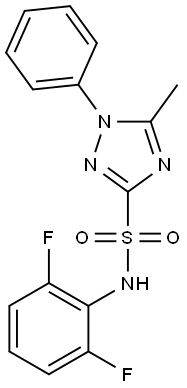 1-Phenyl-5-methyl-N-(2,6-difluorophenyl)-1H-1,2,4-triazole-3-sulfonamide,,结构式