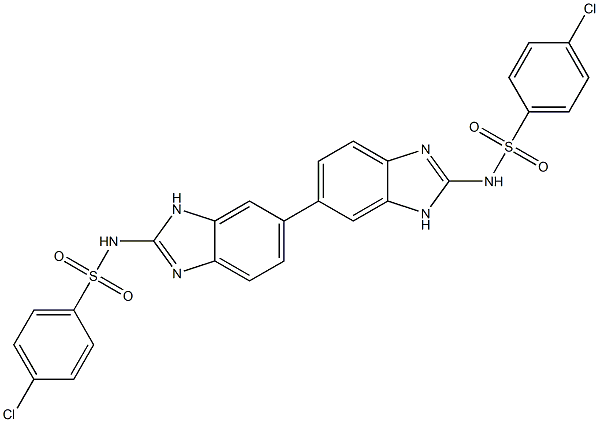 2,2'-Bis(4-chlorophenylsulfonylamino)-6,6'-bi(1H-benzimidazole) 结构式