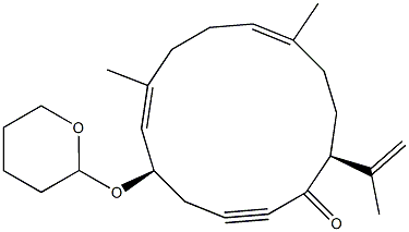 (5R,6E,10E,14S)-14-(1-Methylethenyl)-7,11-dimethyl-5-[(tetrahydro-4H-pyran)-2-yloxy]cyclotetradeca-6,10-dien-2-yn-1-one|