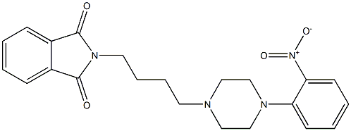 N-[4-[4-(2-ニトロフェニル)-1-ピペラジニル]ブチル]フタルイミド 化学構造式