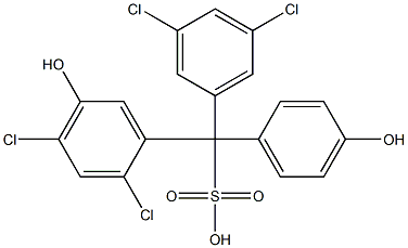 (3,5-Dichlorophenyl)(2,4-dichloro-5-hydroxyphenyl)(4-hydroxyphenyl)methanesulfonic acid,,结构式
