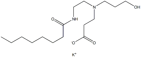 3-[N-(3-ヒドロキシプロピル)-N-[2-(オクタノイルアミノ)エチル]アミノ]プロピオン酸カリウム 化学構造式