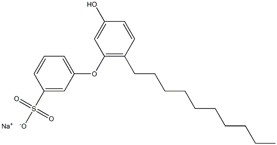 3'-ヒドロキシ-6-デシル[オキシビスベンゼン]-3-スルホン酸ナトリウム 化学構造式