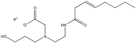 N-(3-ヒドロキシプロピル)-N-[2-(3-オクテノイルアミノ)エチル]アミノ酢酸カリウム 化学構造式