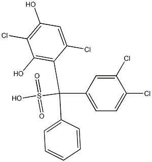 (3,4-Dichlorophenyl)(2,5-dichloro-4,6-dihydroxyphenyl)phenylmethanesulfonic acid Structure