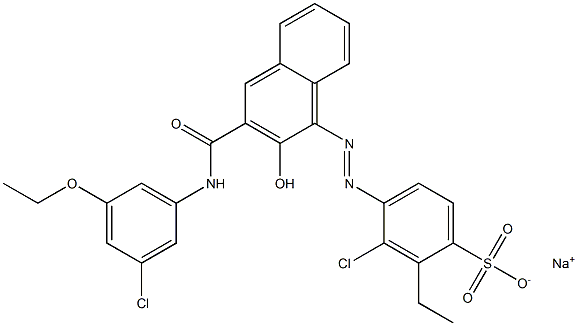 3-Chloro-2-ethyl-4-[[3-[[(3-chloro-5-ethoxyphenyl)amino]carbonyl]-2-hydroxy-1-naphtyl]azo]benzenesulfonic acid sodium salt