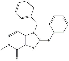 2-(Phenylimino)-3-benzyl-2,3-dihydro-6-methylthiazolo[4,5-d]pyridazin-7(6H)-one Structure