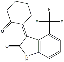 4-Trifluoromethyl-2,3-dihydro-3-(2-oxocyclohexylidene)-1H-indol-2-one 结构式