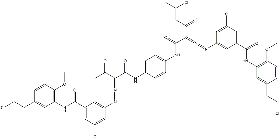 3,3'-[2-(1-Chloroethyl)-1,4-phenylenebis[iminocarbonyl(acetylmethylene)azo]]bis[N-[3-(2-chloroethyl)-6-methoxyphenyl]-5-chlorobenzamide]|