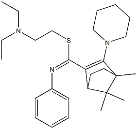 4,7,7-Trimethyl-3-piperidino-N-phenylbicyclo[2.2.1]hept-2-ene-2-carbimidothioic acid [2-(diethylamino)ethyl] ester 结构式