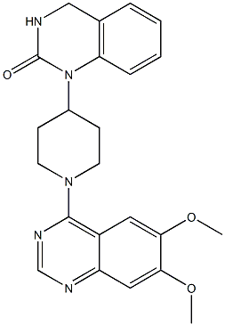 1-[1-(6,7-ジメトキシ-4-キナゾリニル)-4-ピペリジニル]-3,4-ジヒドロキナゾリン-2(1H)-オン 化学構造式