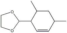 2-(2,4-ジメチル-5-シクロヘキセニル)-1,3-ジオキソラン 化学構造式