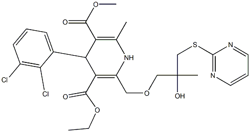 2-[[2-Hydroxy-2-methyl-3-(2-pyrimidinylthio)propyloxy]methyl]-4-(2,3-dichlorophenyl)-1,4-dihydro-6-methylpyridine-3,5-dicarboxylic acid 3-ethyl 5-methyl ester