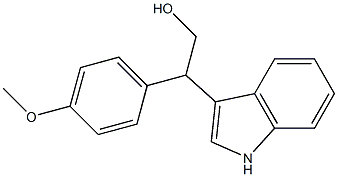 2-(1H-インドール-3-イル)-2-(4-メトキシフェニル)エタノール 化学構造式