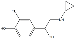 2-クロロ-4-[2-(シクロプロピルアミノ)-1-ヒドロキシエチル]フェノール 化学構造式