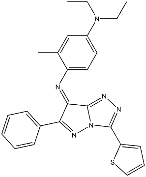 (7Z)-7-[[2-Methyl-4-(diethylamino)phenyl]imino]-6-phenyl-3-(2-thienyl)-7H-pyrazolo[5,1-c]-1,2,4-triazole 结构式