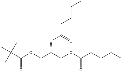 [R,(+)]-2-O,3-O-ジバレリル-1-O-ピバロイル-D-グリセロール 化学構造式