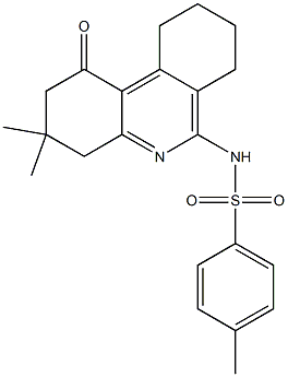 3,4,7,8,9,10-ヘキサヒドロ-6-(トシルアミノ)-3,3-ジメチルベンゾ[c]キノリン-1(2H)-オン 化学構造式