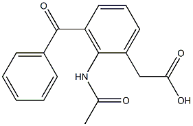 2-Acetylamino-3-benzoylbenzeneacetic acid,,结构式