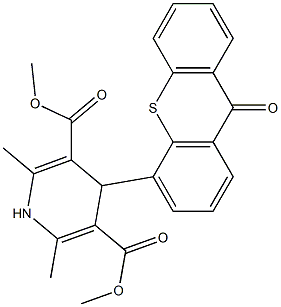 1,4-Dihydro-2,6-dimethyl-4-(9-oxo-9H-thioxanthen-4-yl)pyridine-3,5-dicarboxylic acid dimethyl ester,,结构式