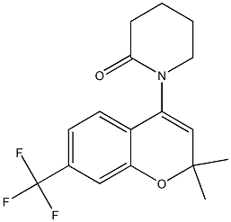 1-(7-Trifluoromethyl-2,2-dimethyl-2H-1-benzopyran-4-yl)piperidin-2-one 结构式