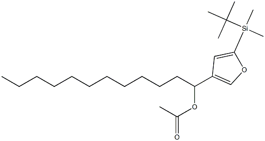酢酸1-[5-(tert-ブチルジメチルシリル)-3-フリル]ドデシル 化学構造式