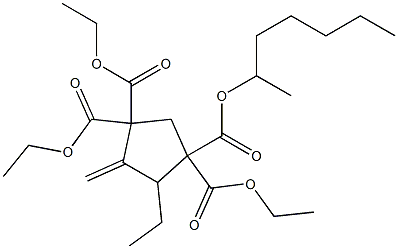 2-Heptyl-3-methylenecyclopentane-1,1,4,4-tetracarboxylic acid tetraethyl ester Structure